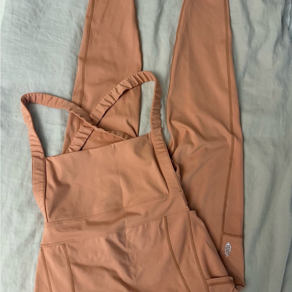 Free People Movement Crisscross Jumpsuit Coral